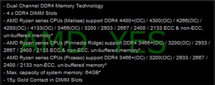 Процессоры AMD Ryzen 3000 будут поддерживать частоту DDR4 в 4400 МГц